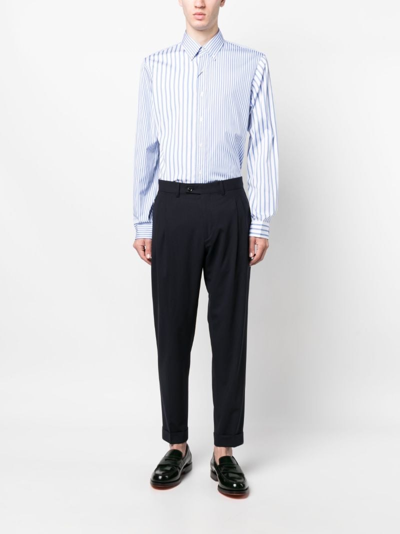 Blue Striped Long-sleeve Cotton Shirt