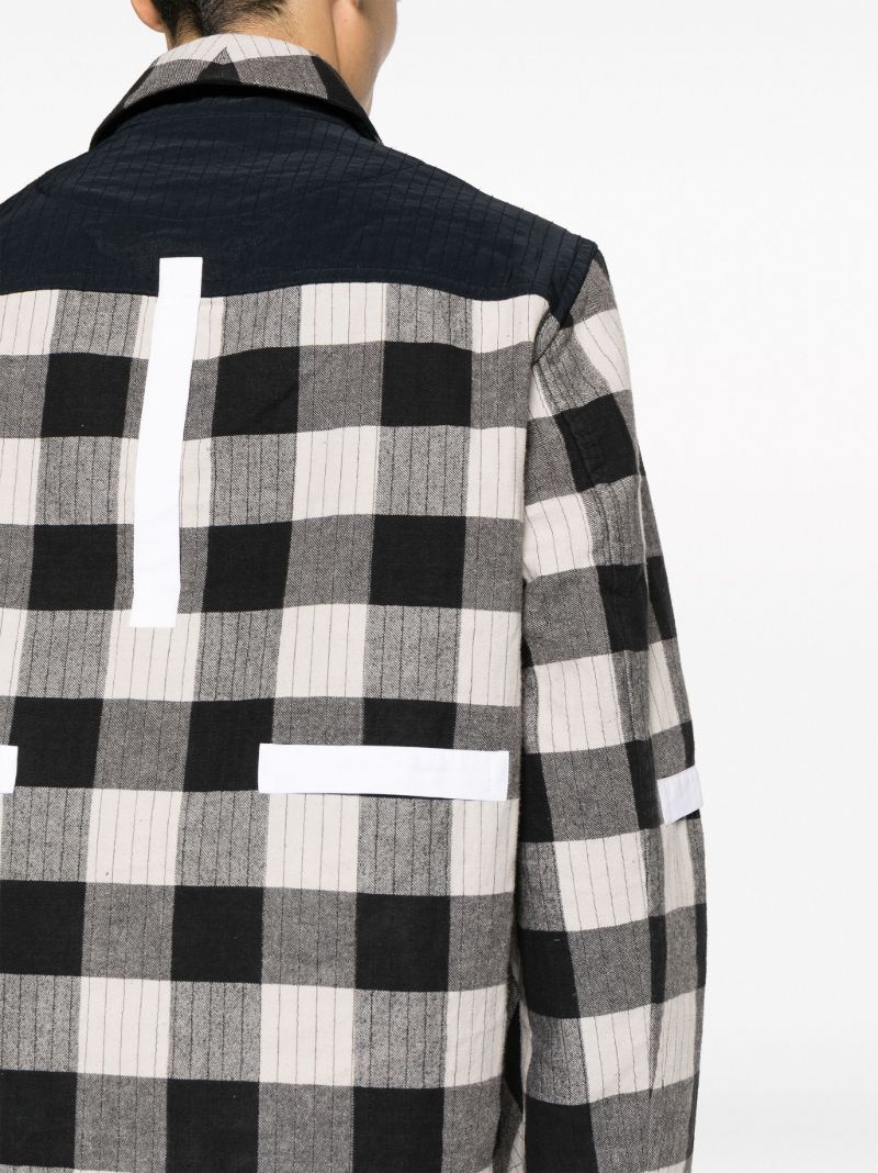 Black Plaid Cotton Shirt Jacket