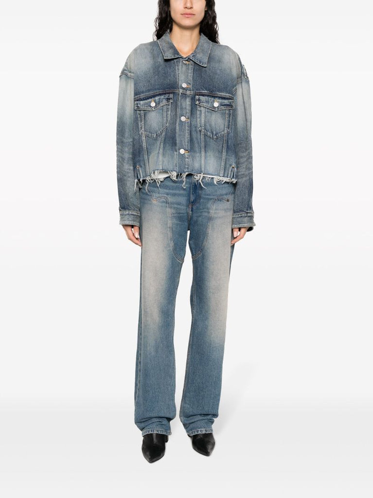 Blue Deconstructed Denim Jacket