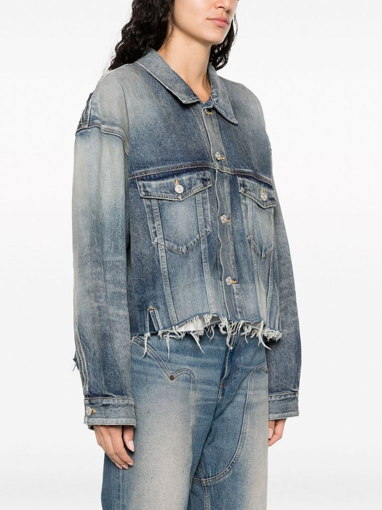 Blue Deconstructed Denim Jacket