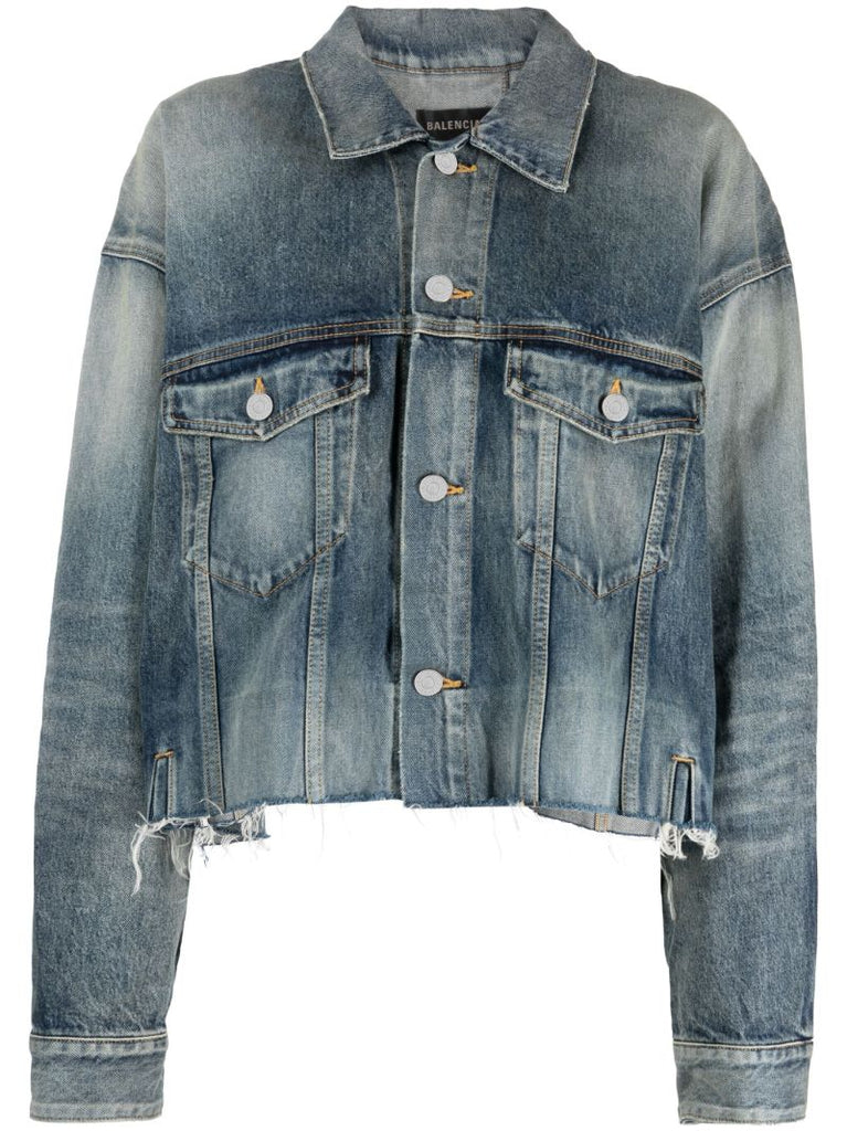 Blue Deconstructed Denim Jacket