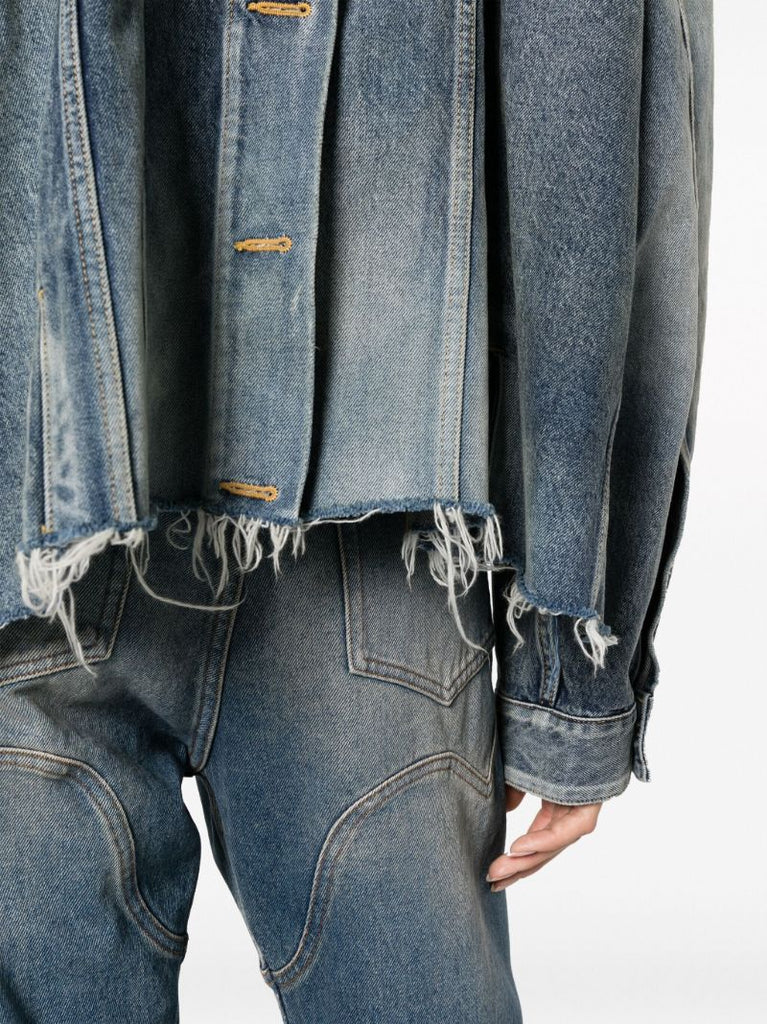 Blue Deconstructed Denim Jacket