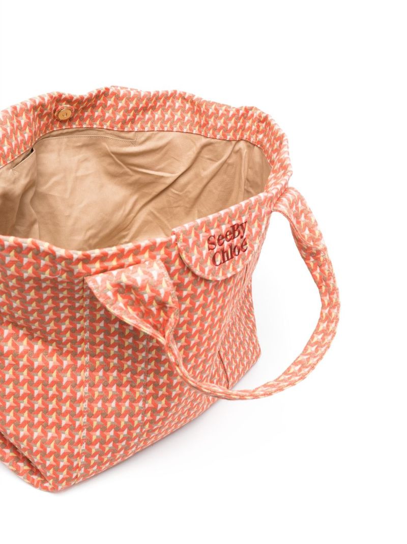 Orange Laetizia Embroidered Logo Tote Bag