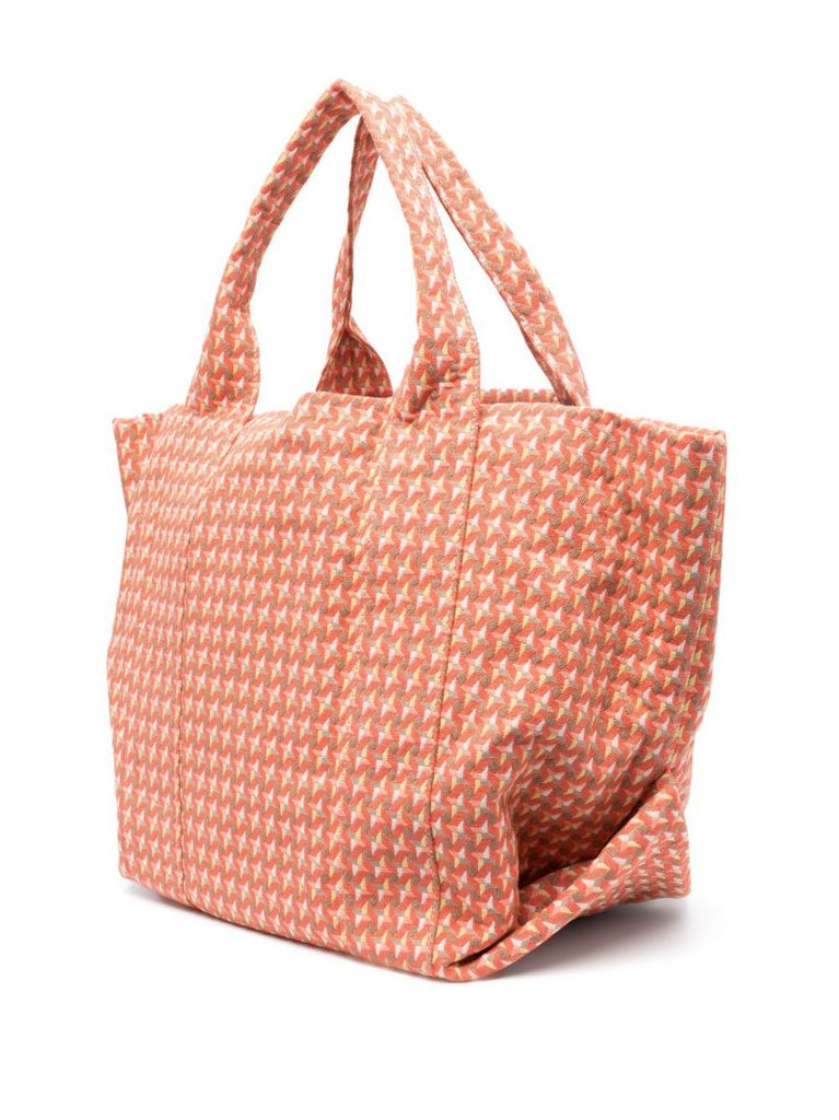 Orange Laetizia Embroidered Logo Tote Bag