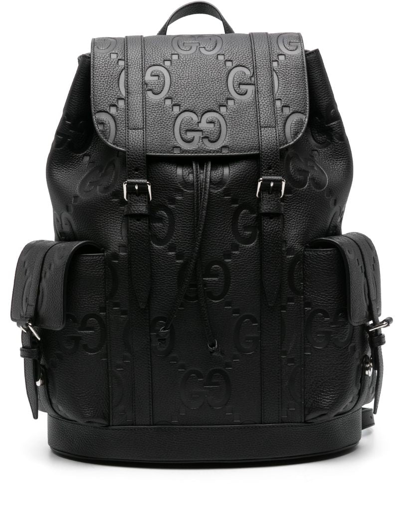 Black Jumbo Gg Leather Backpack