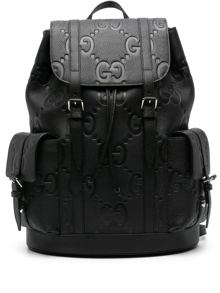 Black Jumbo Gg Leather Backpack