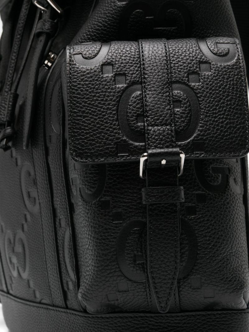 Black Jumbo Gg Leather Backpack