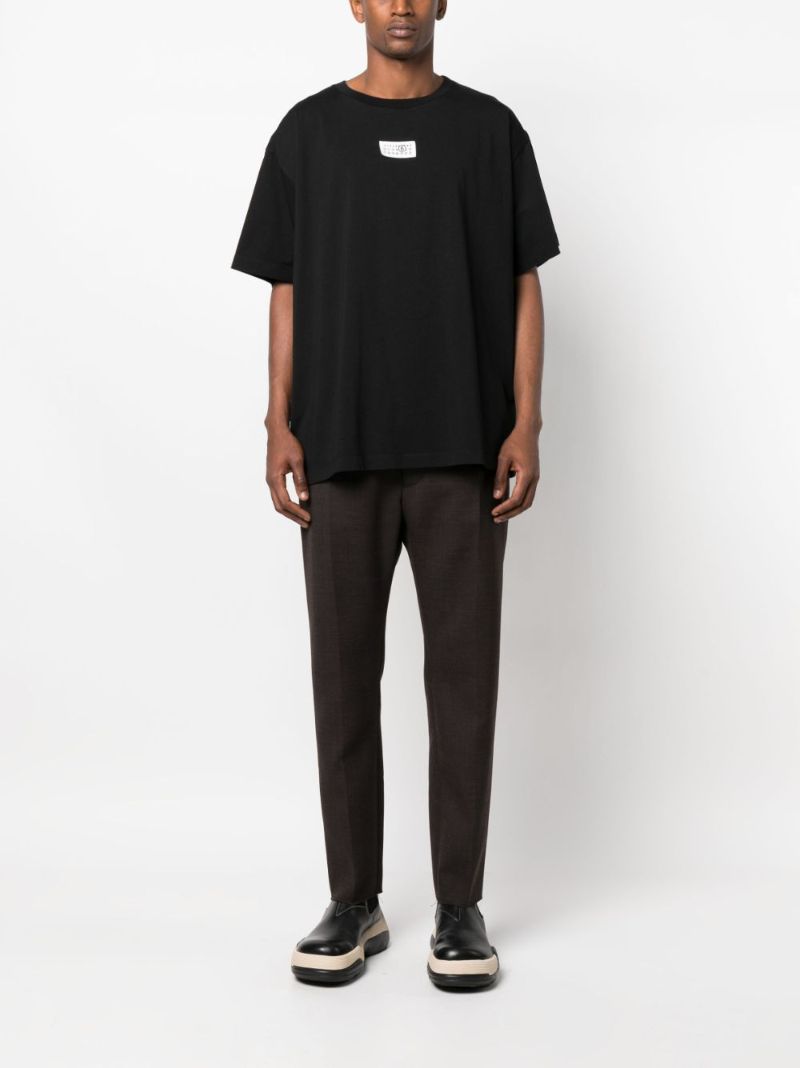 Black Numbers Patch Cotton T-shirt