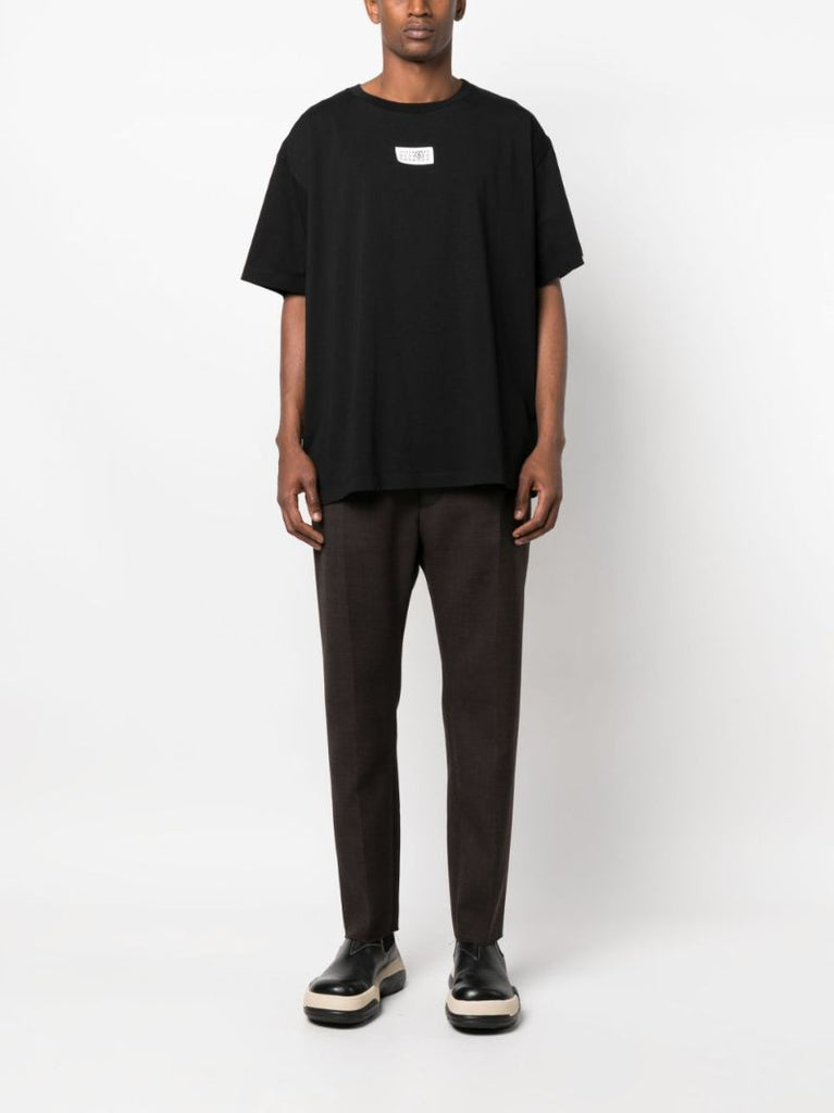 Black Numbers Patch Cotton T-shirt