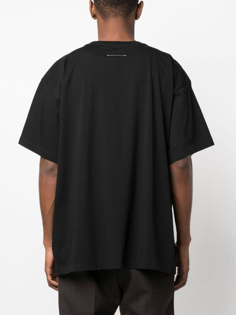 Black Numbers Patch Cotton T-shirt