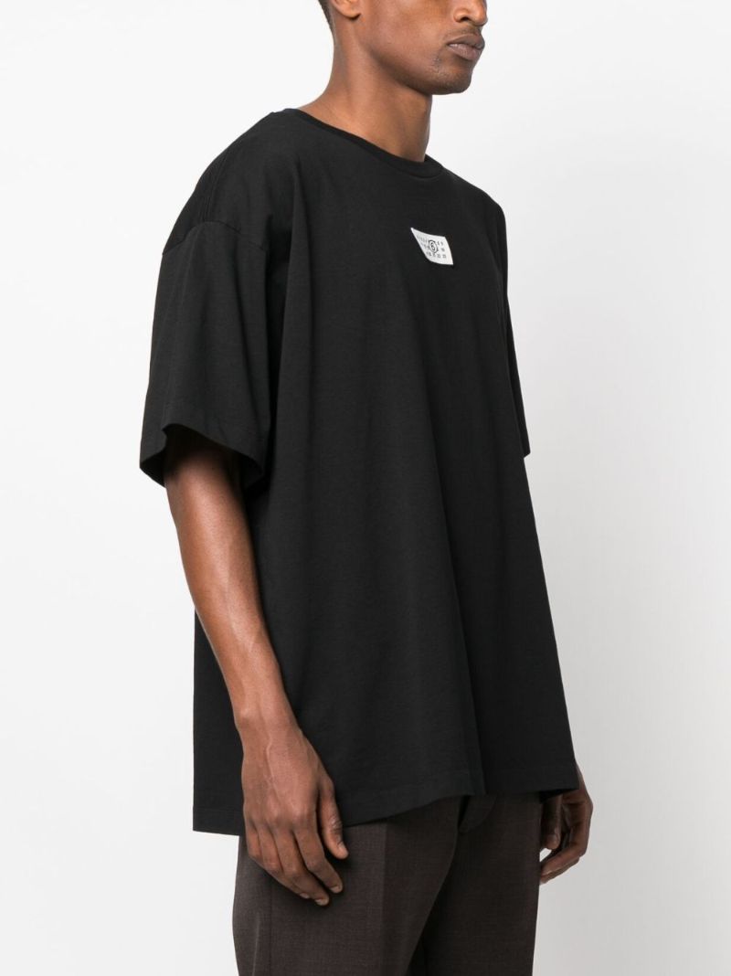 Black Numbers Patch Cotton T-shirt