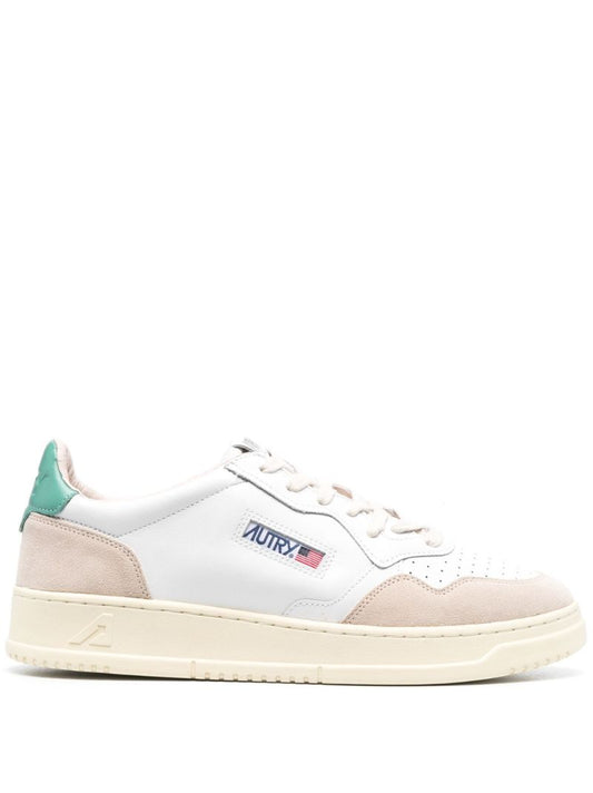 White Medalist Leather Sneakers
