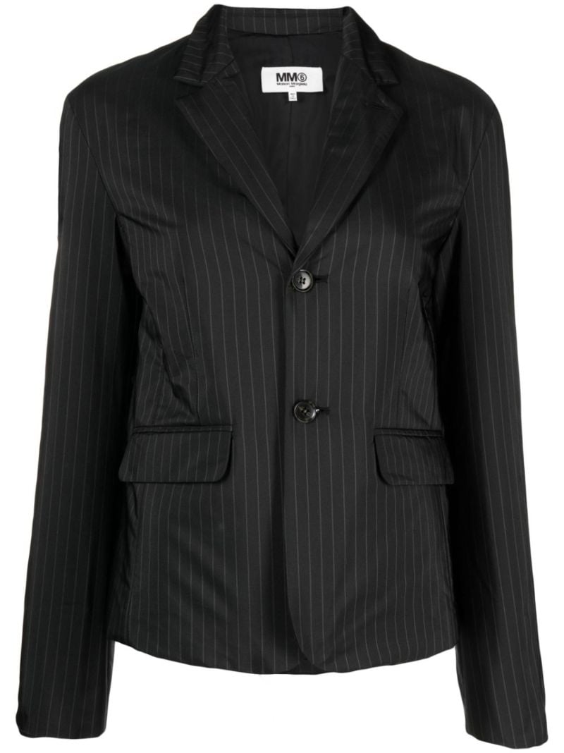 Black Pinstripe Tailored Blazer