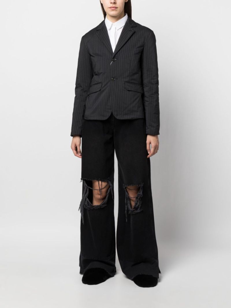 Black Pinstripe Tailored Blazer