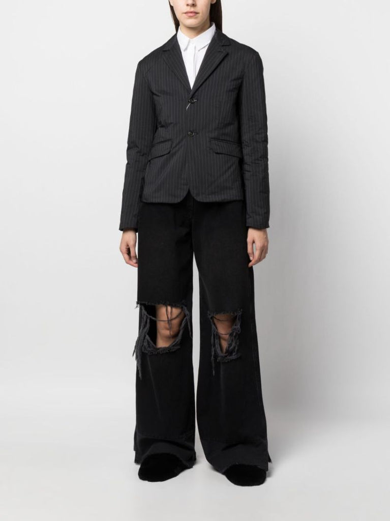 Black Pinstripe Tailored Blazer