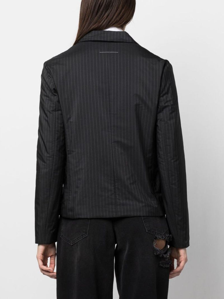 Black Pinstripe Tailored Blazer
