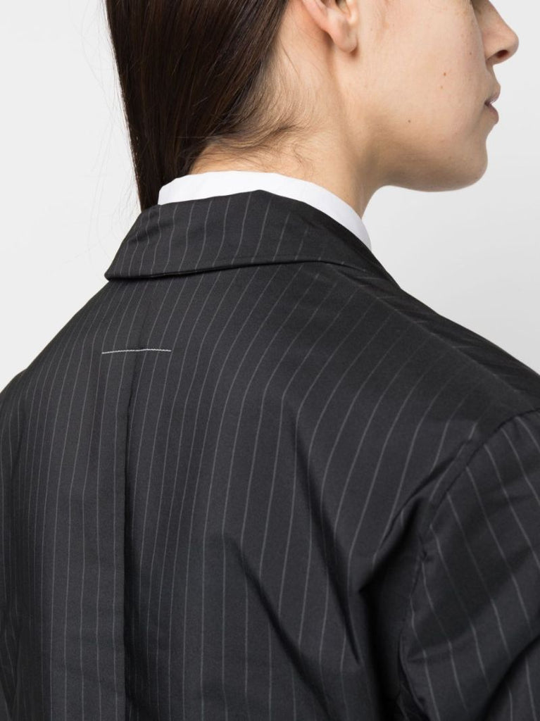 Black Pinstripe Tailored Blazer