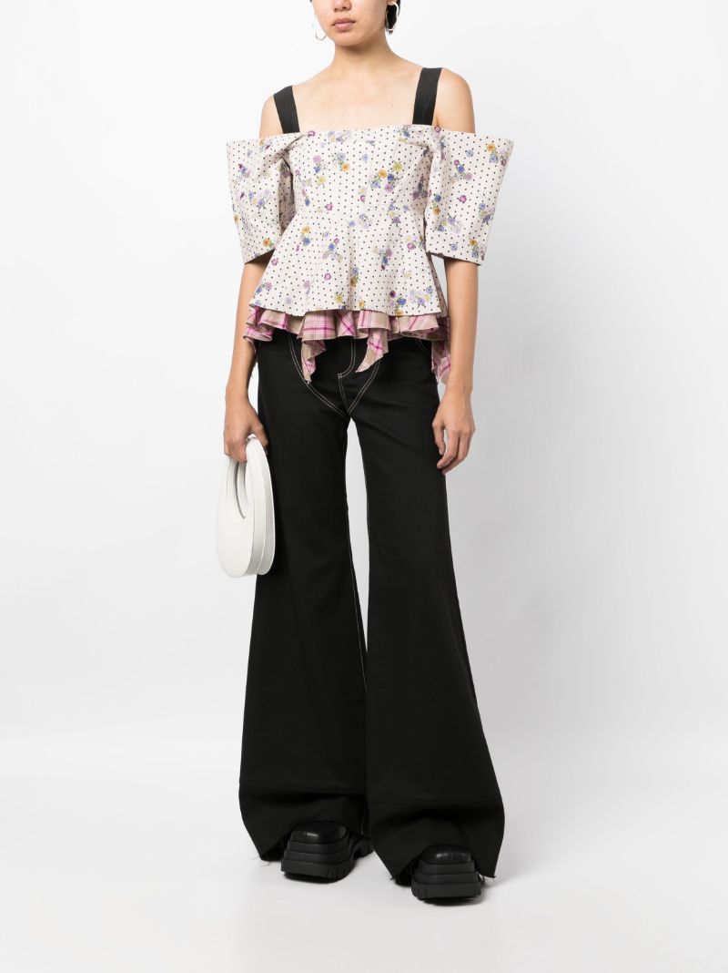 White Off-shoulder Cotton Blouse