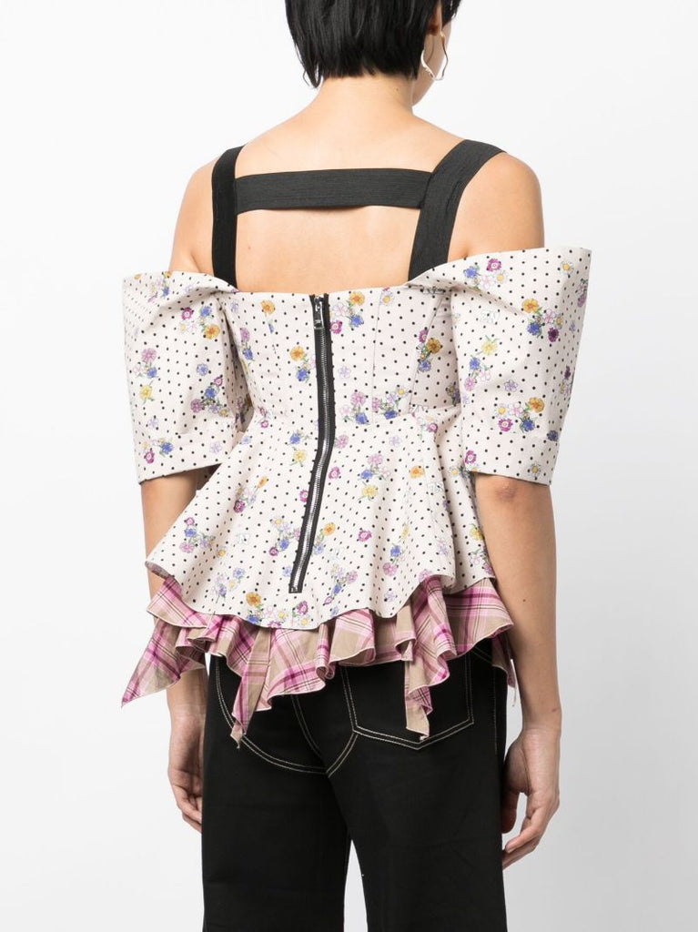 White Off-shoulder Cotton Blouse