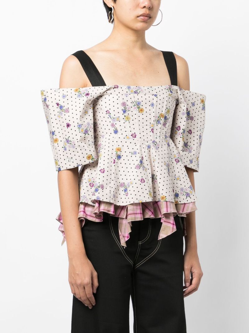 White Off-shoulder Cotton Blouse