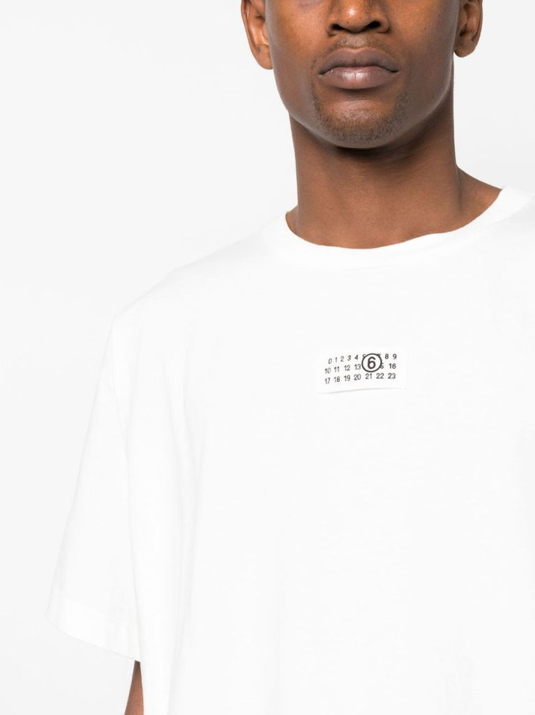 White Numbers Patch Cotton T-shirt