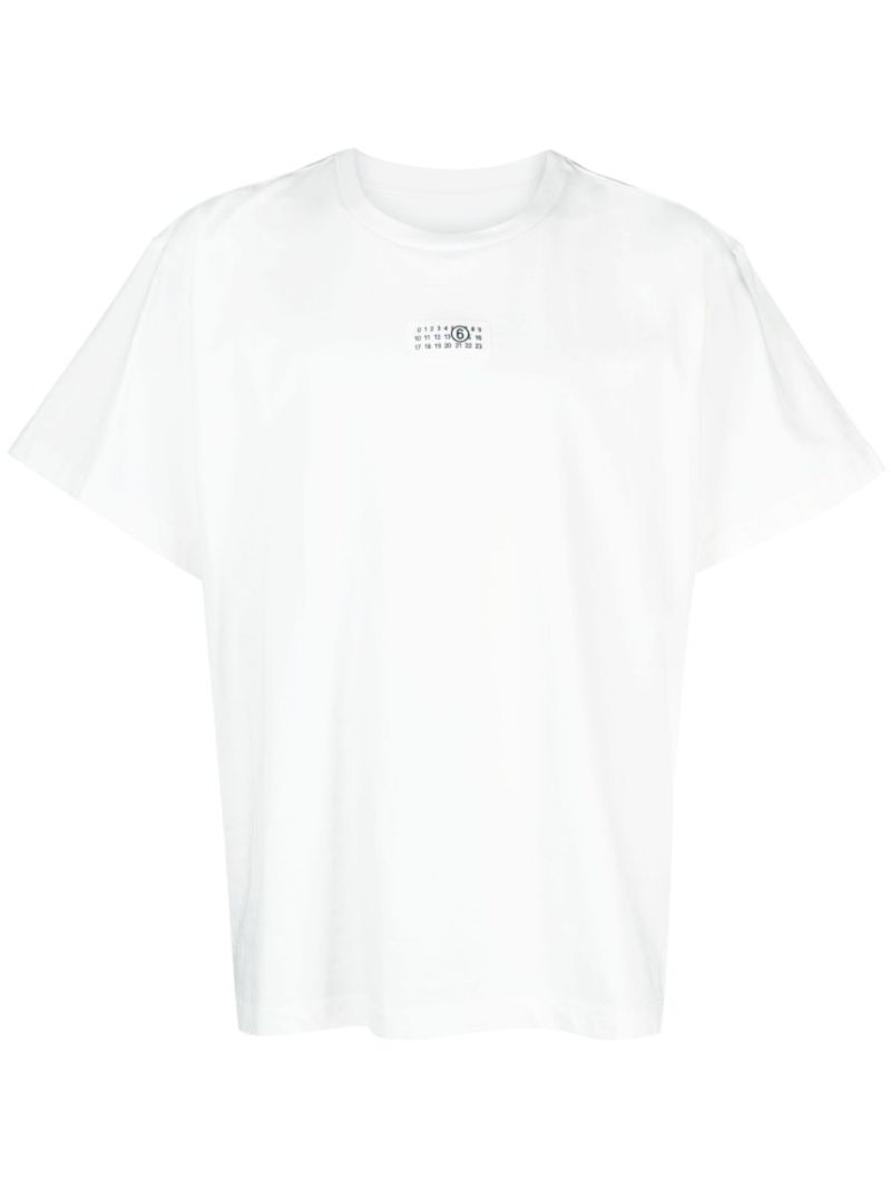 White Numbers Patch Cotton T-shirt