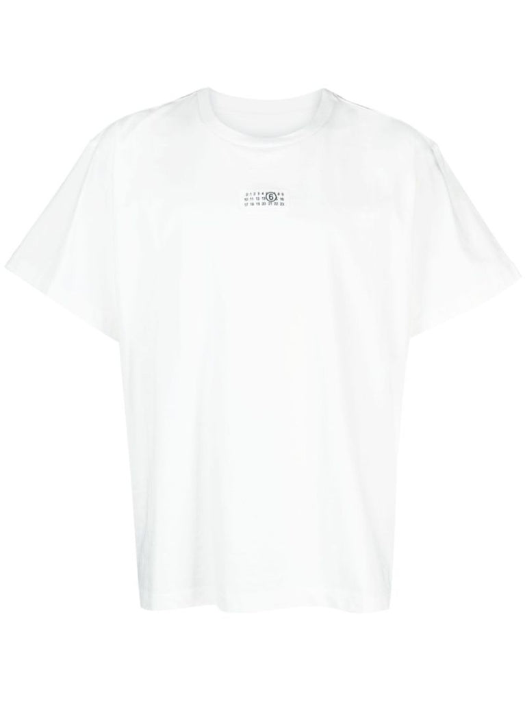 White Numbers Patch Cotton T-shirt