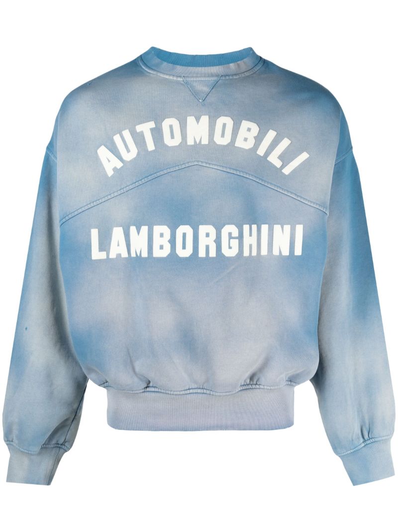 X Automobili Lamborghini Blue Logo-print Cotton Sweatshirt