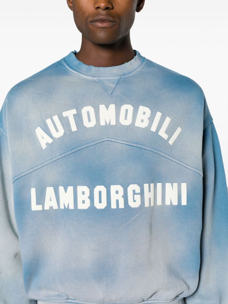 X Automobili Lamborghini Blue Logo-print Cotton Sweatshirt