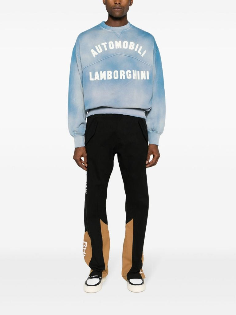 X Automobili Lamborghini Blue Logo-print Cotton Sweatshirt