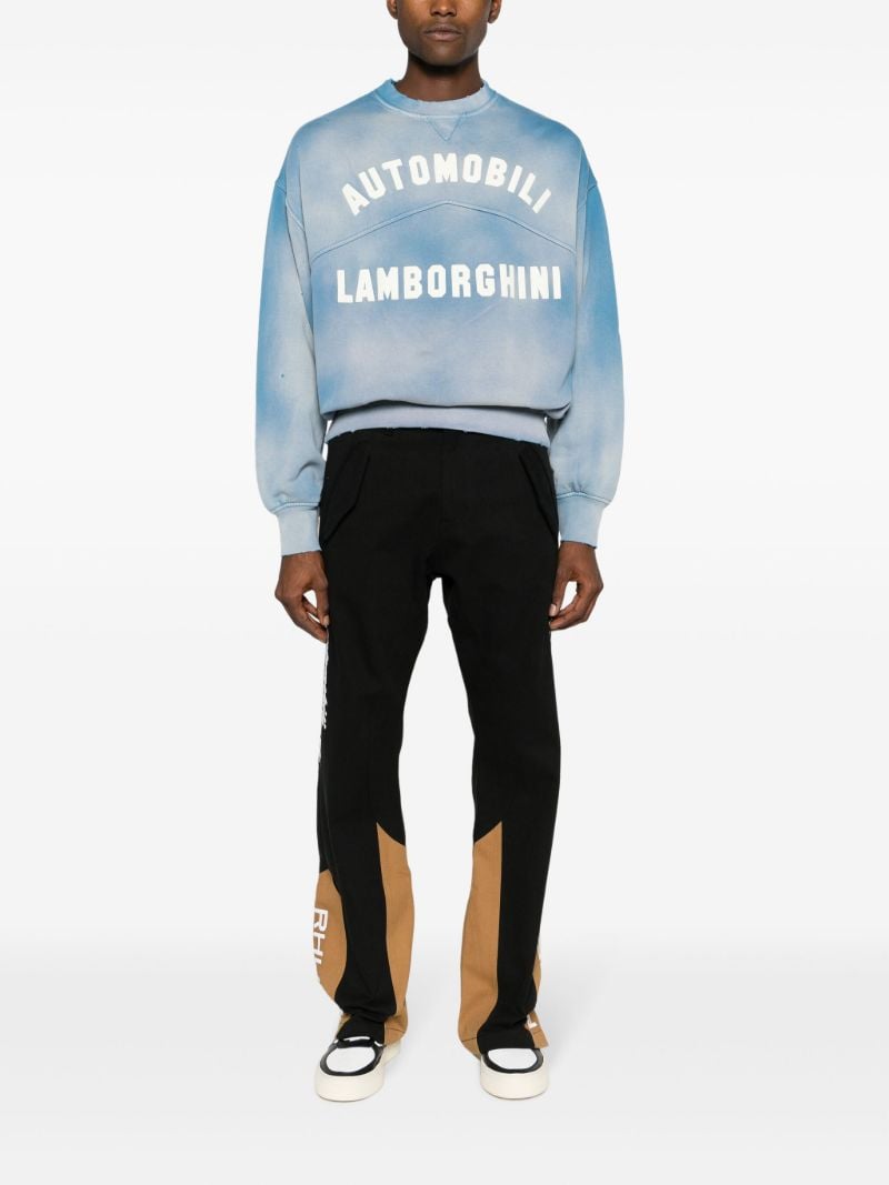 X Automobili Lamborghini Blue Logo-print Cotton Sweatshirt