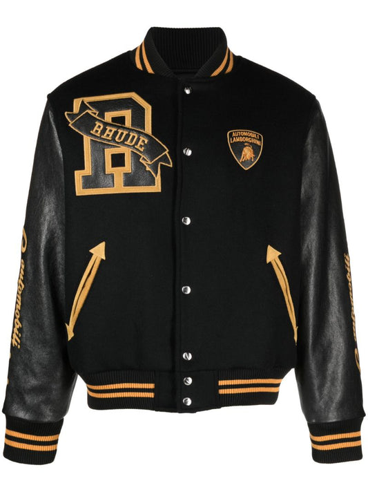 X Lamborghini Black Varsity Jacket