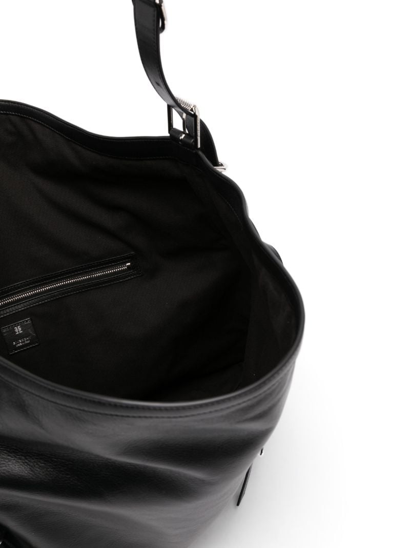 Black Voyou Large Leather Shoulder Bag