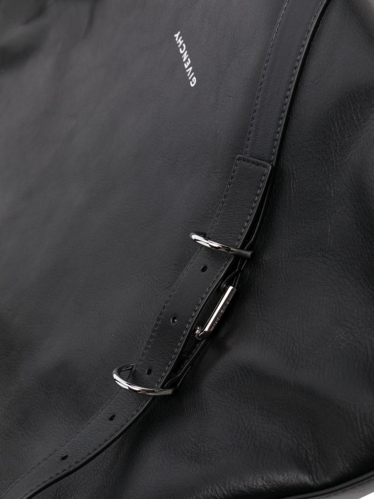 Black Voyou Large Leather Shoulder Bag