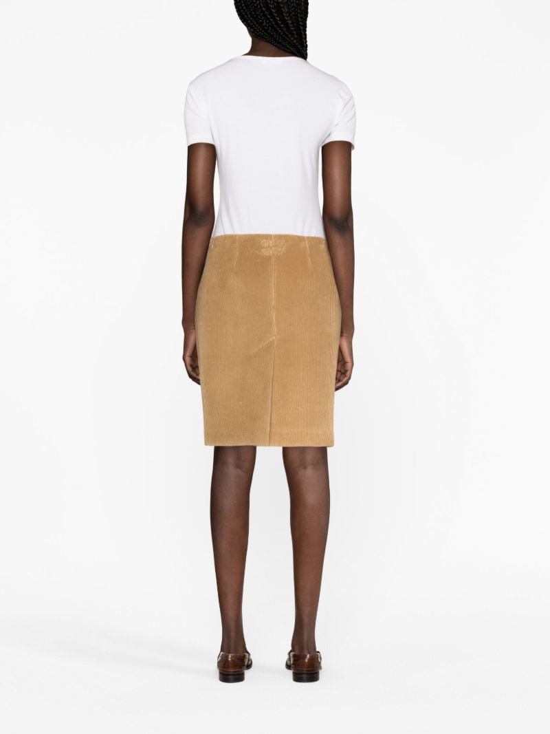 Brown Corduroy Pencil Skirt