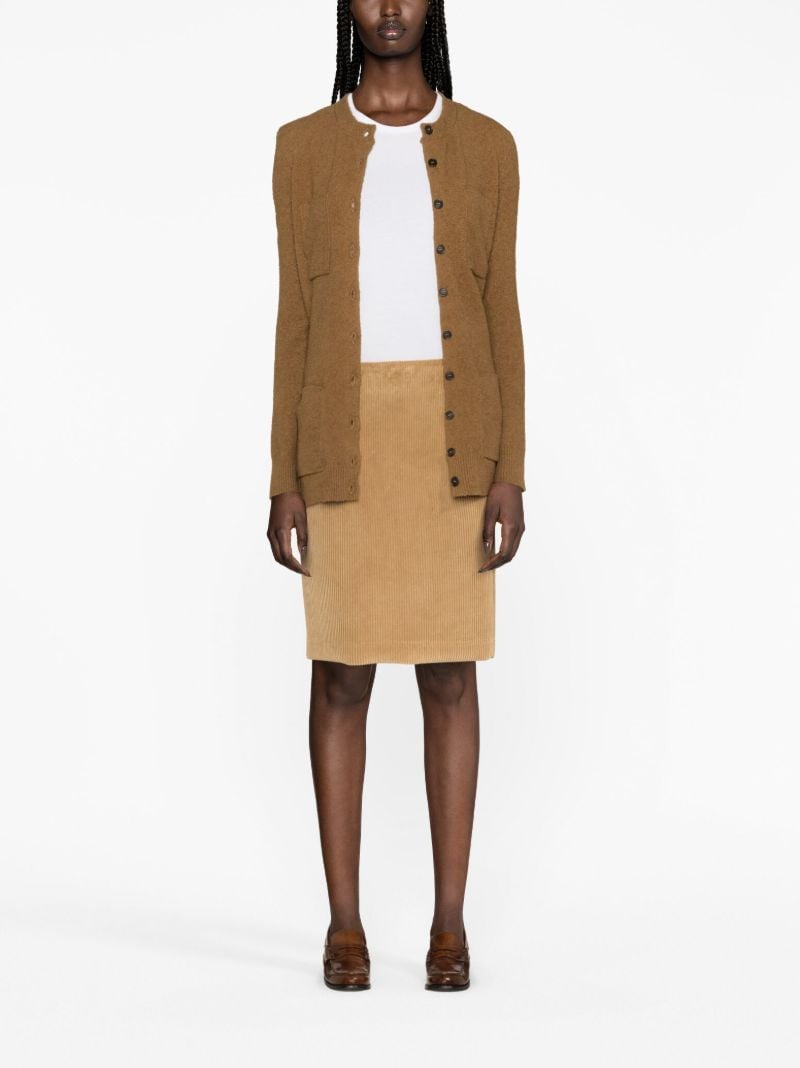 Brown Corduroy Pencil Skirt