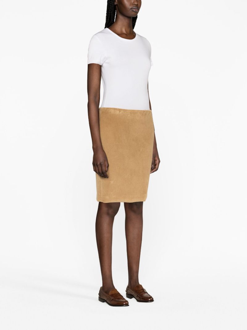 Brown Corduroy Pencil Skirt