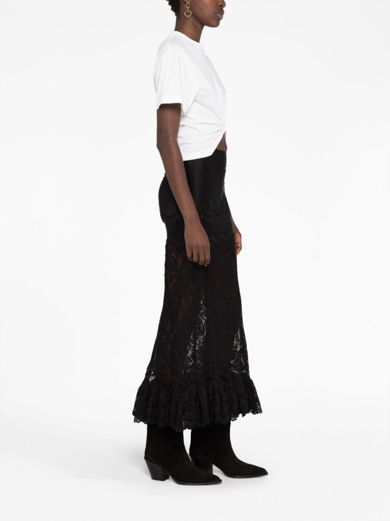 White Ruched Cropped Cotton T-shirt