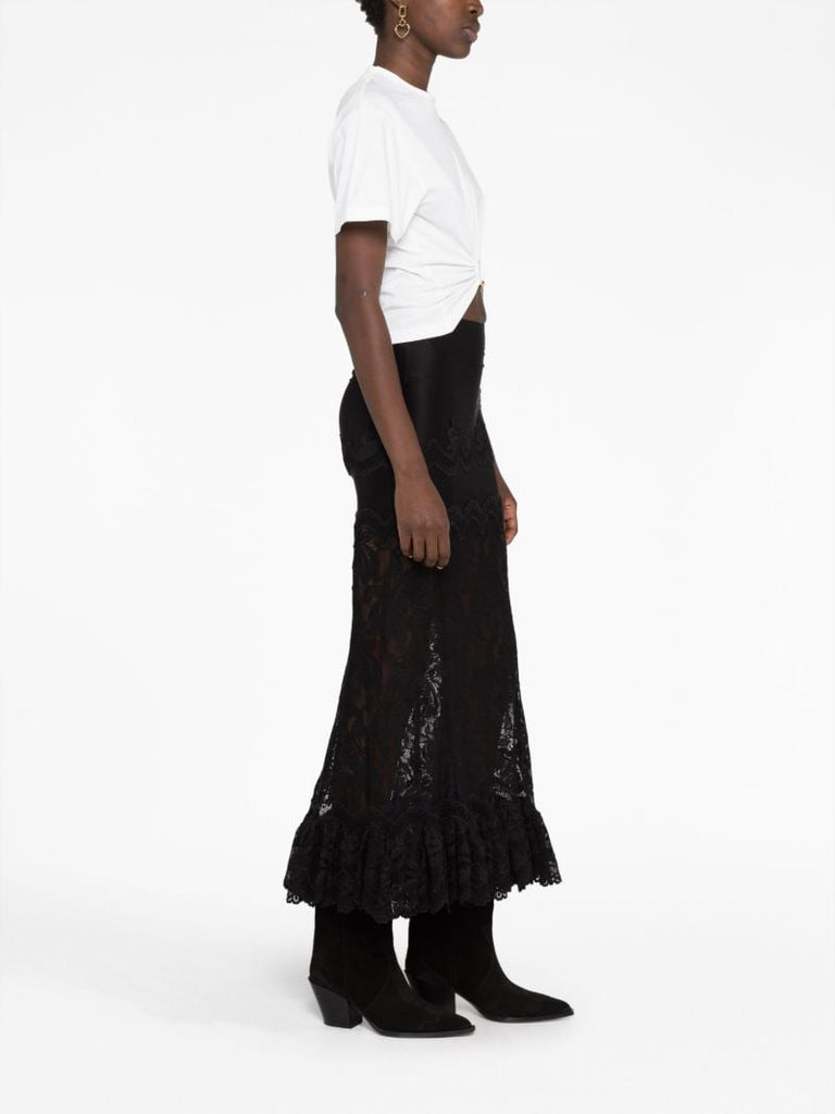 White Ruched Cropped Cotton T-shirt