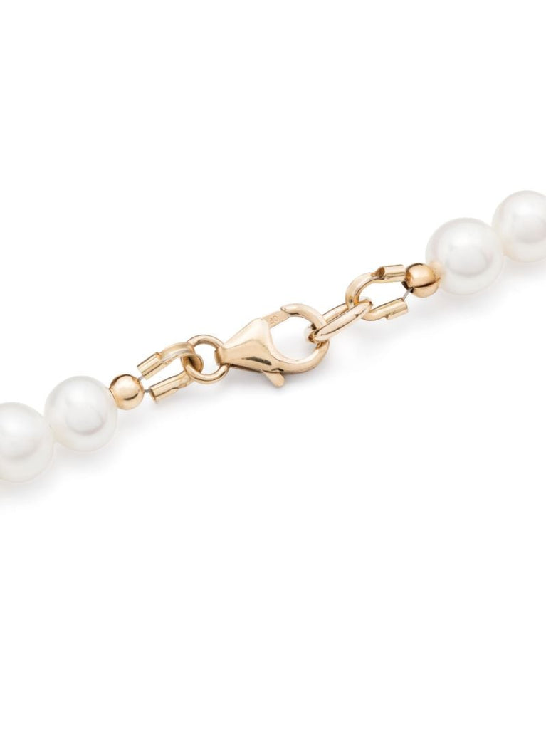 Gold-tone Pearl and Aquamarine Necklace
