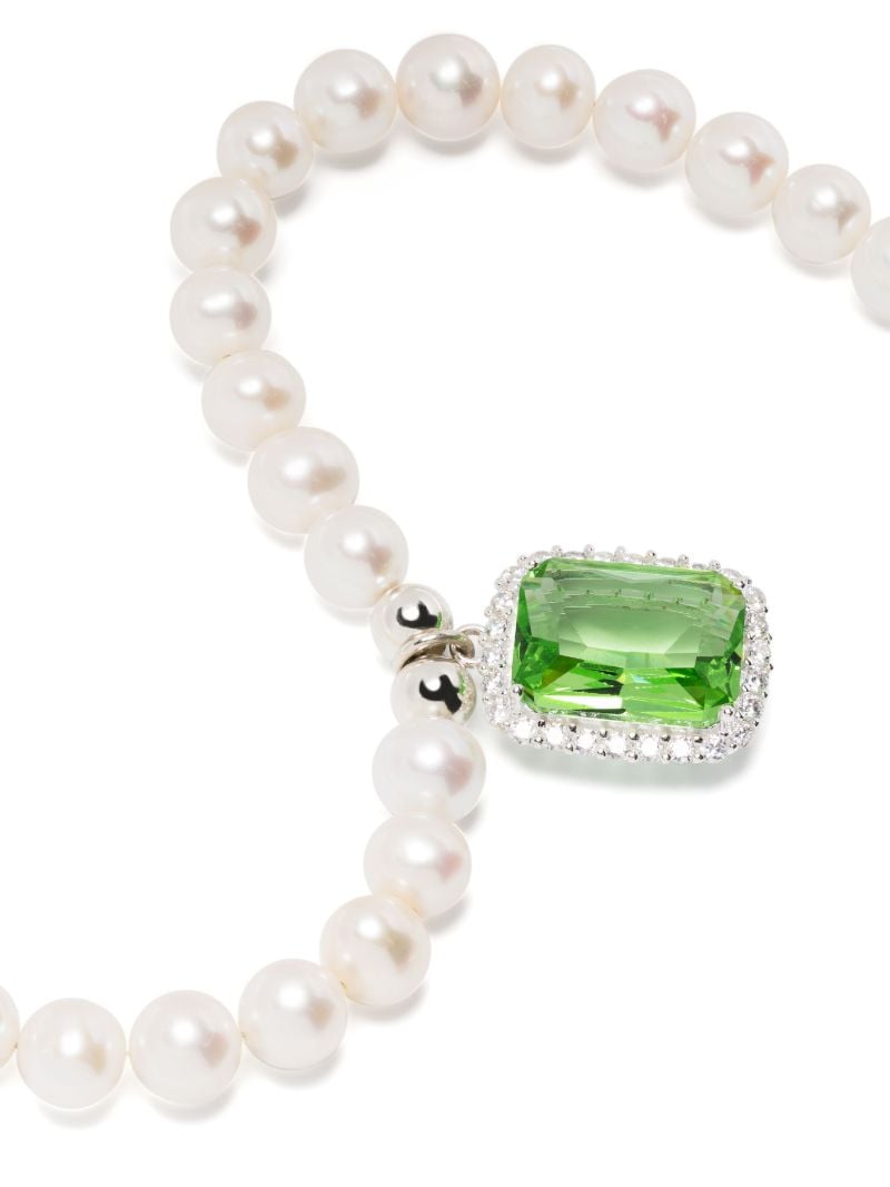 Sterling Silver Pearl and Crystal Necklace