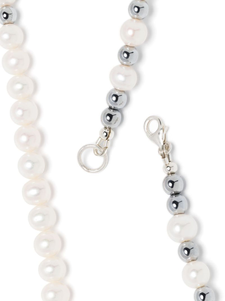 Sterling Silver Pearl and Hematite Necklace