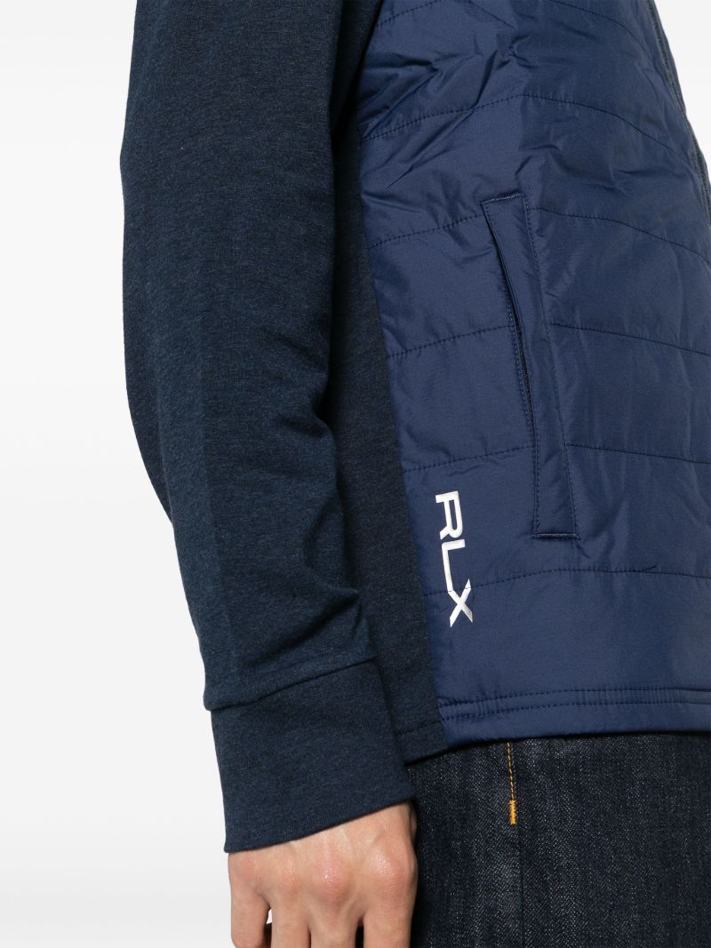 Blue Hybrid Quilted-panel Cardigan