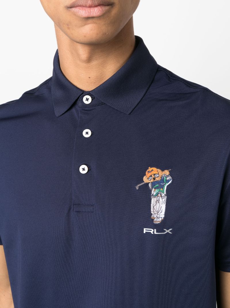 Blue Golf Bear Polo Shirt