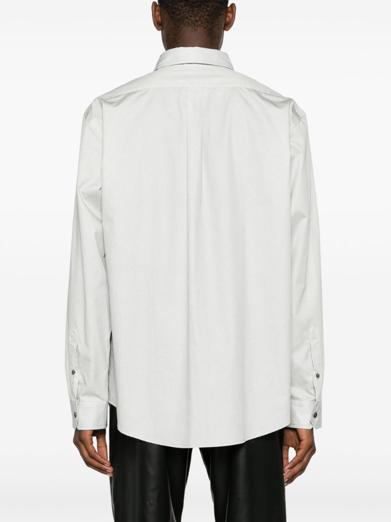 White Body Collage Cotton Shirt