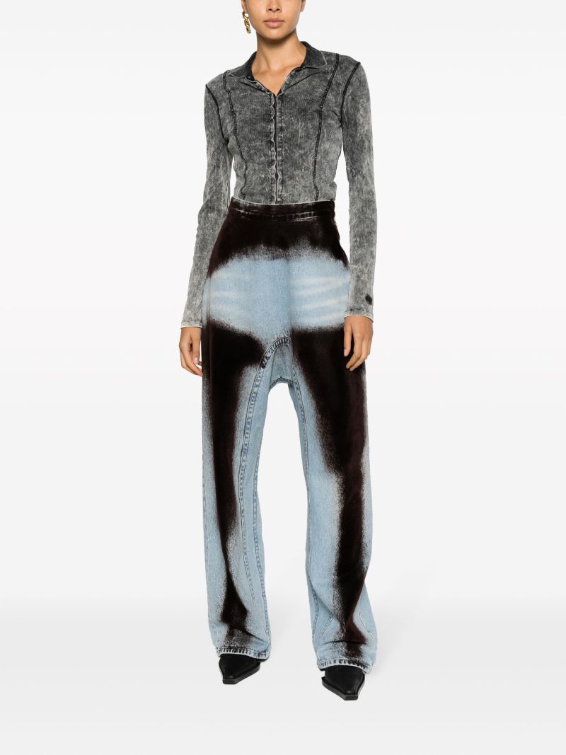 Blue Souffle Wide-leg Jeans