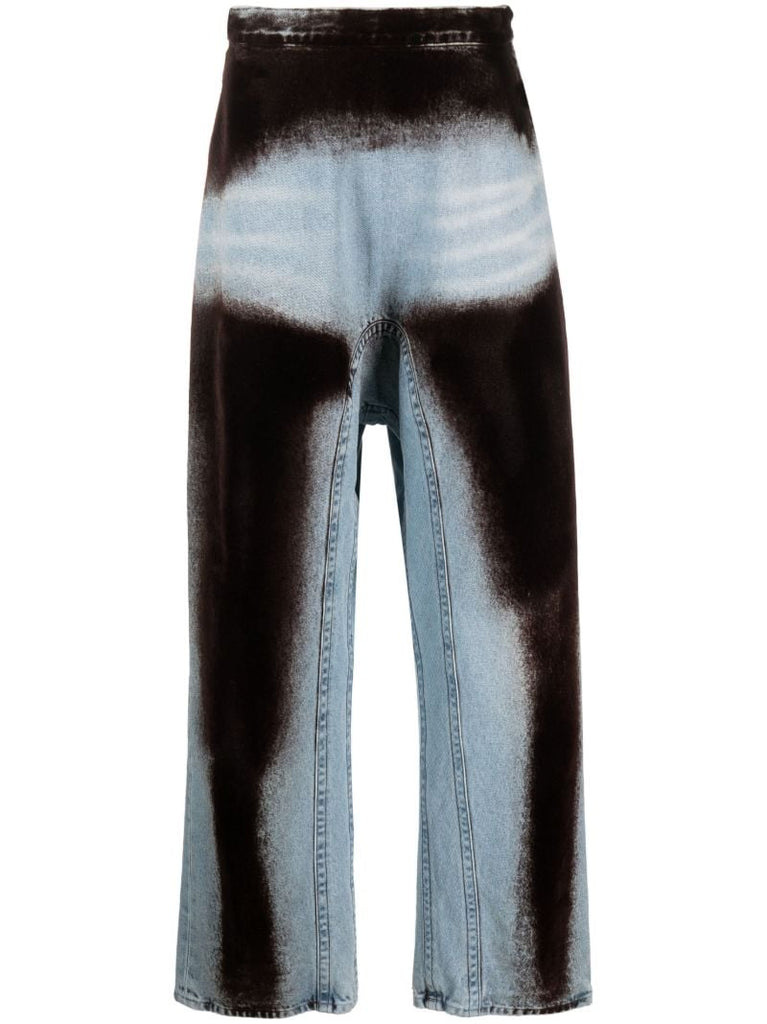 Blue Souffle Wide-leg Jeans