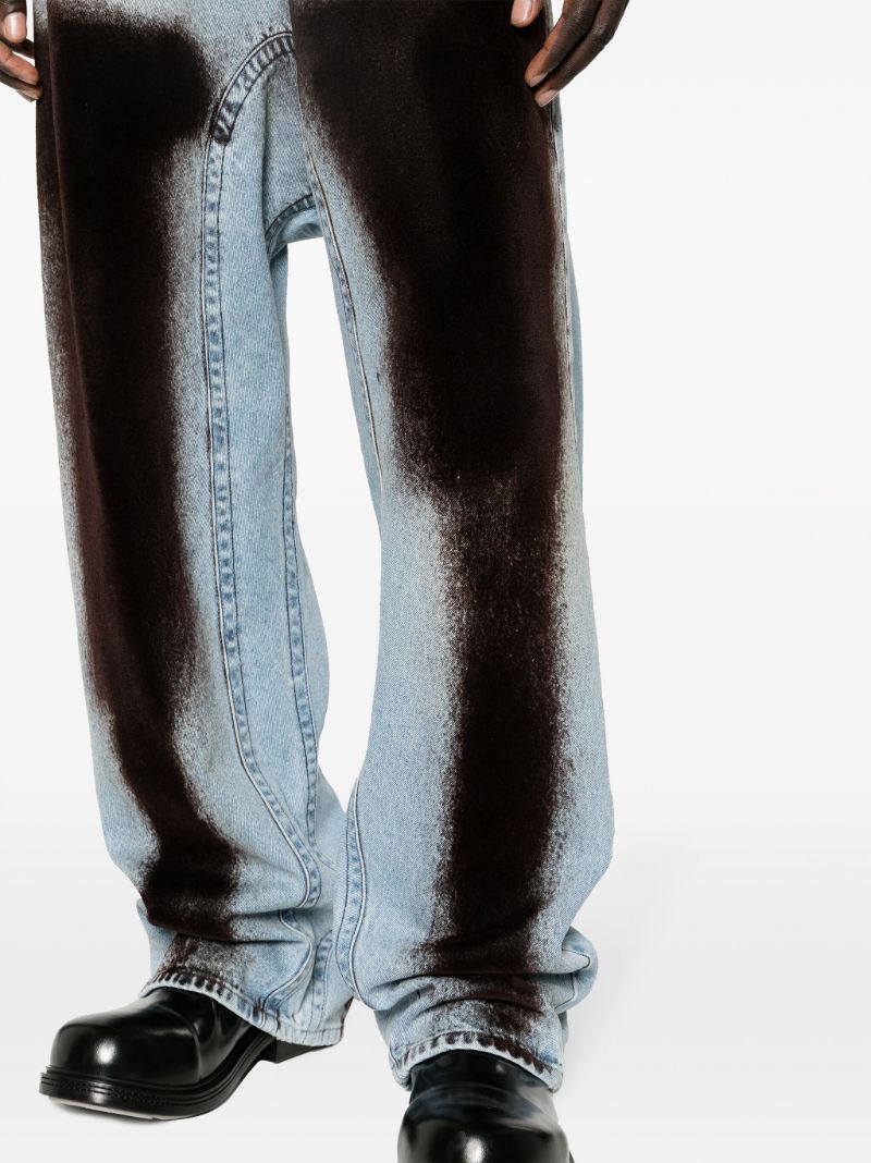 Blue Souffle Wide-leg Jeans