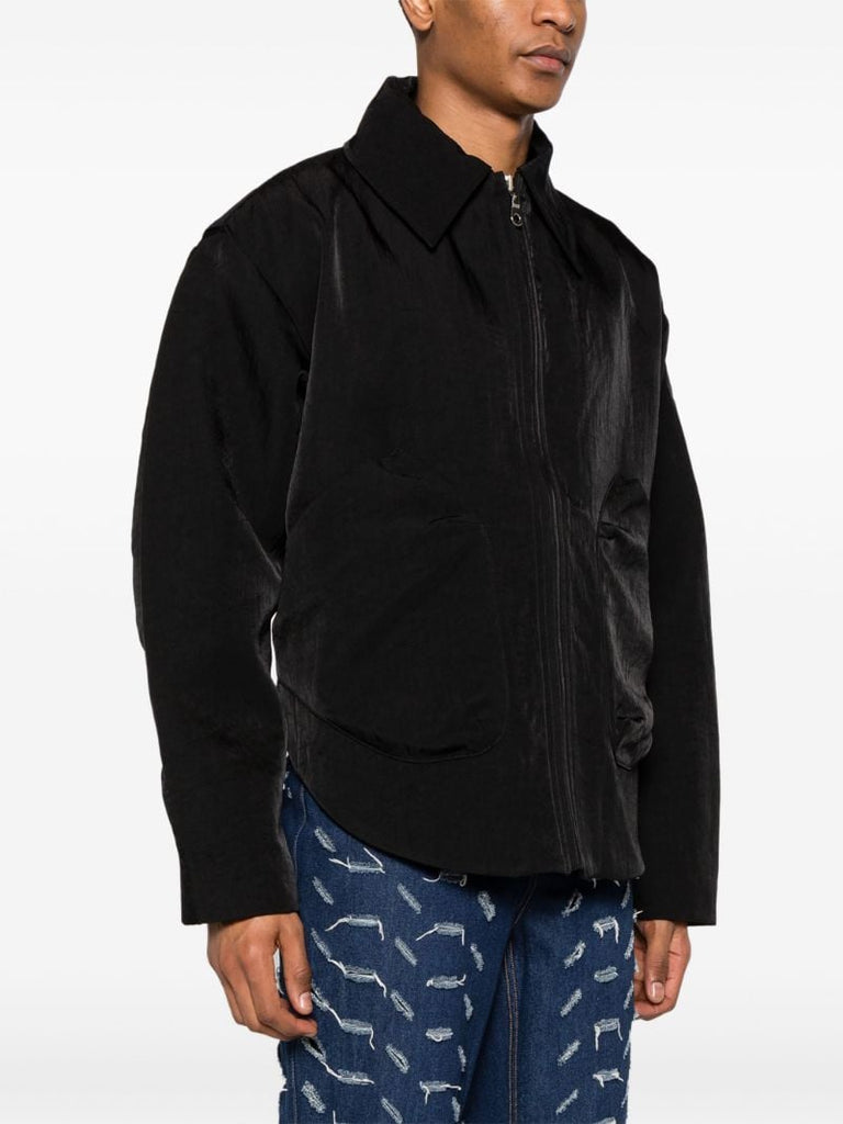 Black Larent Twill Bomber Jacket