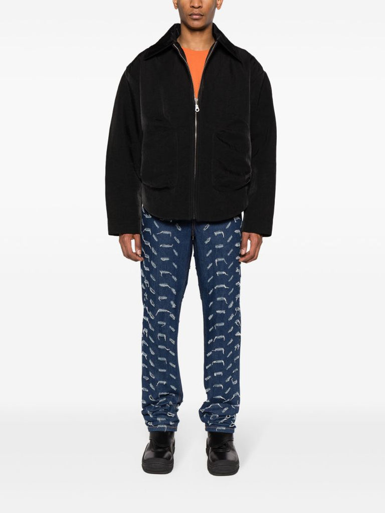 Black Larent Twill Bomber Jacket